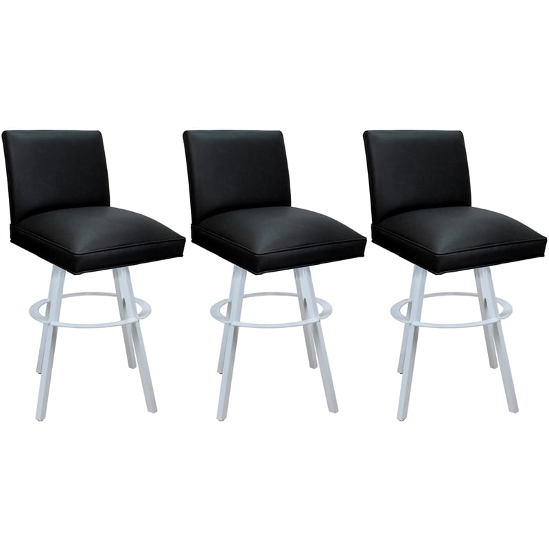 Pemberly Row Set of 3 Extra Tall Swivel Metal Stools 34