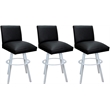 Pemberly Row Set of 3 Extra Tall Swivel Metal Stools 34