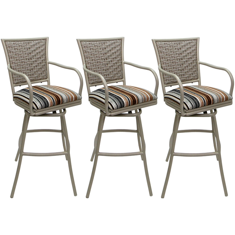Pemberly Row Set of 3 Outdoor/Indoor Extra Tall Stools 34