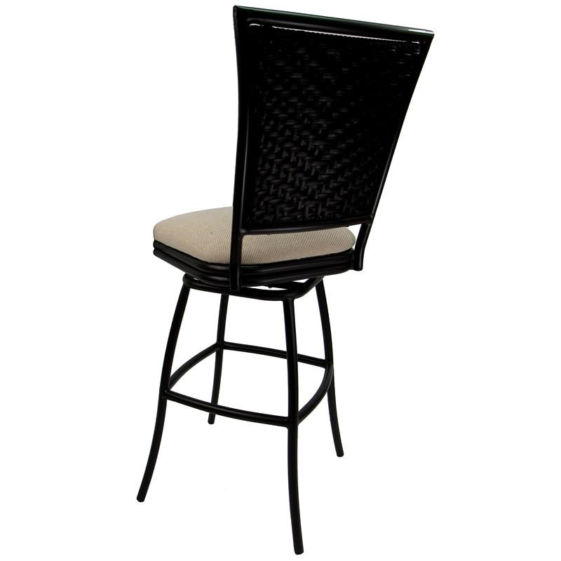 Pemberly Row Outdoor Patio Extra Tall Spectator Swivel Armless Bar Stool 35