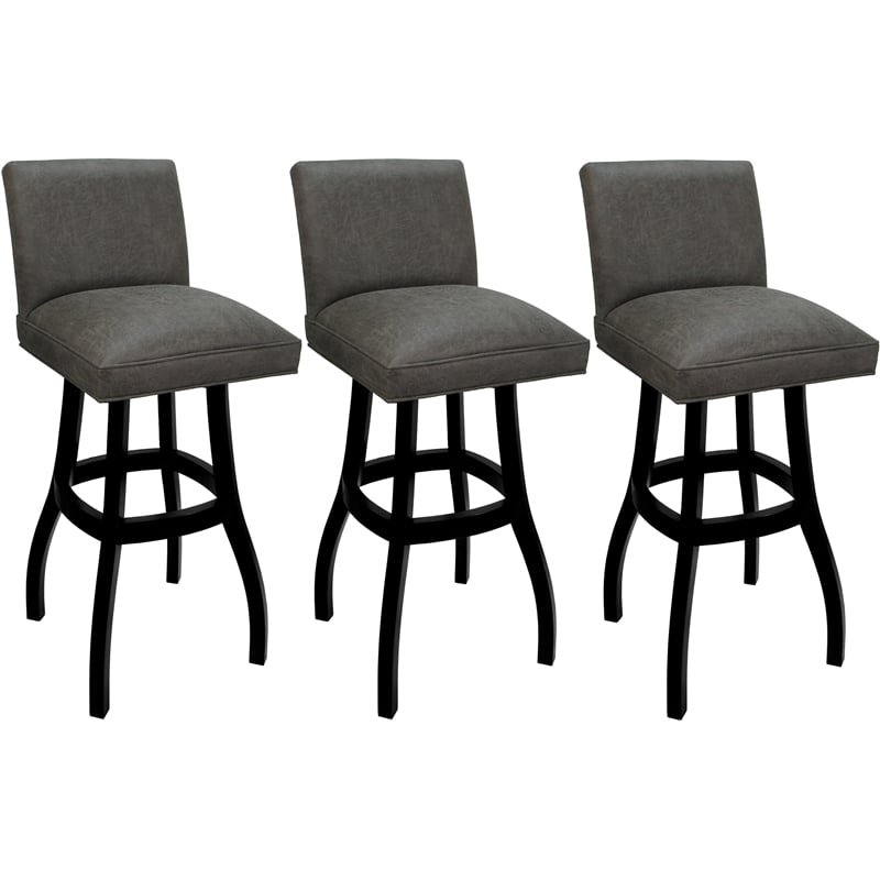Pemberly Row Set of 3 Extra Tall Swivel Wood Stools 34