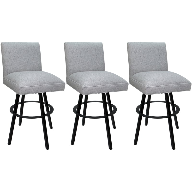 Pemberly Row Set of 3 Extra Tall Swivel Metal Stools 34