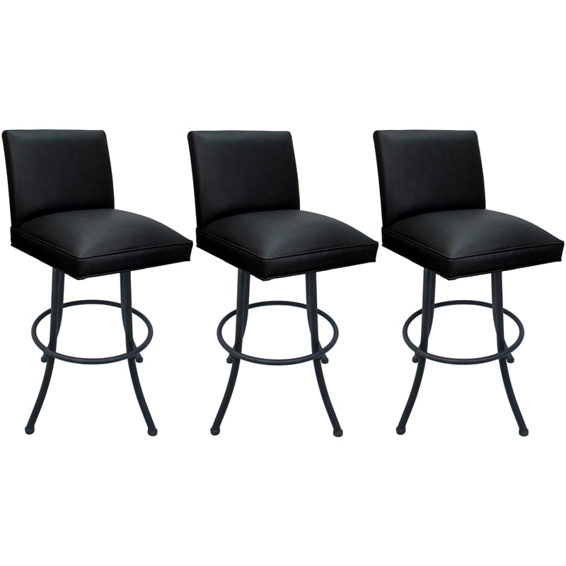 Pemberly Row Set of 3 Extra Tall Swivel Metal Stools 34