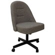 Pemberly Row Swivel Dining Caster Chair in Mojave Gray Fabric with Black Base