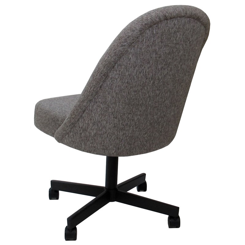 Pemberly Row Swivel Dining Caster Chair in Mojave Gray Fabric with Black Base