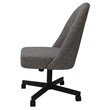 Pemberly Row Swivel Dining Caster Chair in Mojave Gray Fabric with Black Base