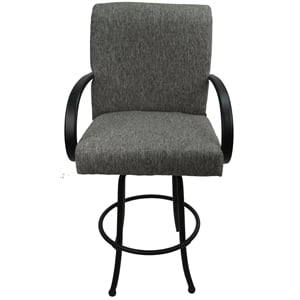 Pemberly Row Swivel Counter 26&quot Bar Stool in Mojave Gray Fabric with Black Frame