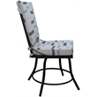 Pemberly Row Outdoor/Indoor Patio Dining Chair Armless in Blue Beige Fabric