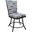 Pemberly Row Outdoor/Indoor Patio Dining Chair Armless in Blue Beige Fabric