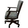 Pemberly Row Swivel Caster Solid Wood Dining Chair in Poet Sky Blue Fabric