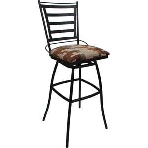 Pemberly Row Aluminum Outdoor Extra Tall Stool 34&quot Armless in Terracotta Fabric