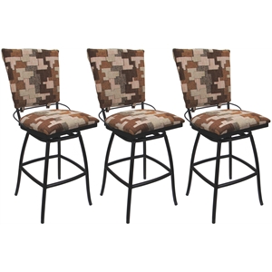 Pemberly Row Set of 3 Extra Tall Stools 34&quot Armless in Terracotta Fabric