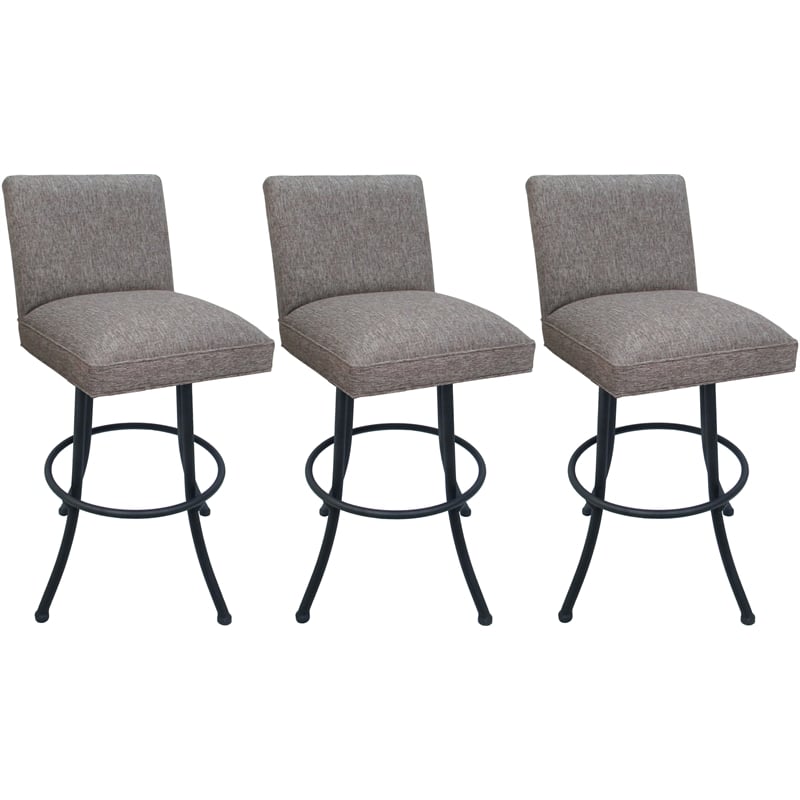 Pemberly Row Set of 3 Extra Tall Swivel Metal Stools 34