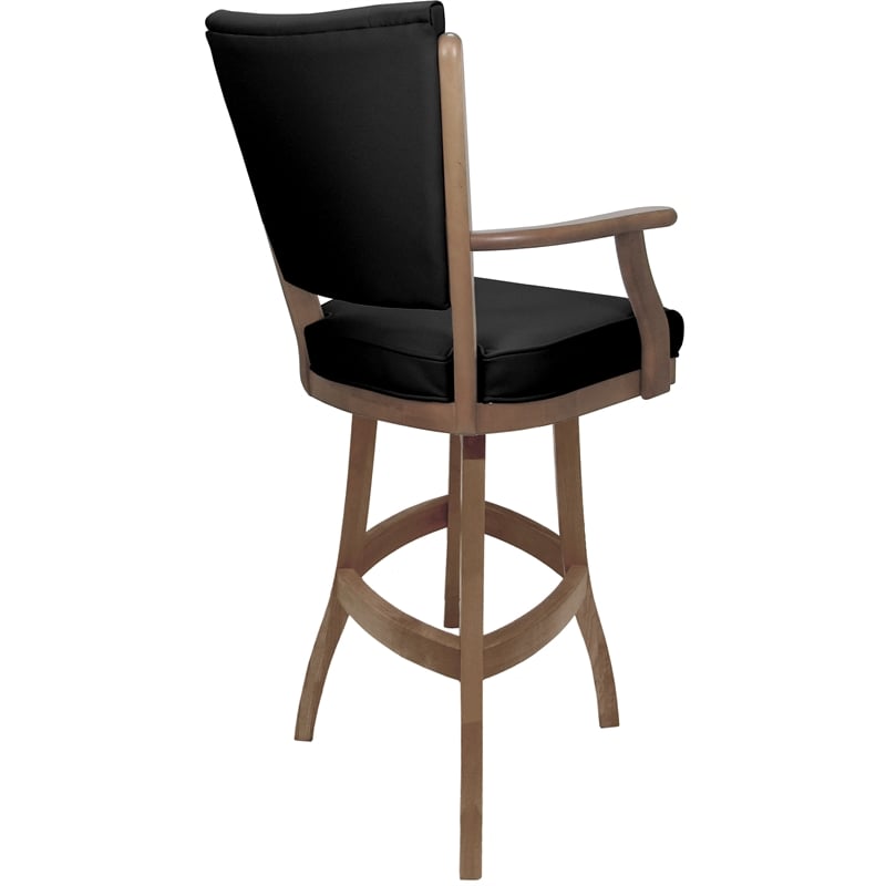 Pemberly Row Leather Counter Solid Wood Bar Stool 26