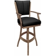 Pemberly Row Leather Counter Solid Wood Bar Stool 26