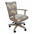 Pemberly Row Swivel Wood Dining Caster Chair on Wheels in Mountain Brown