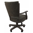Pemberly Row Caster Dining Chair in Sanora Brown Fabric with Dark Grey Frame