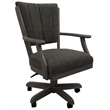 Pemberly Row Caster Dining Chair in Sanora Brown Fabric with Dark Grey Frame