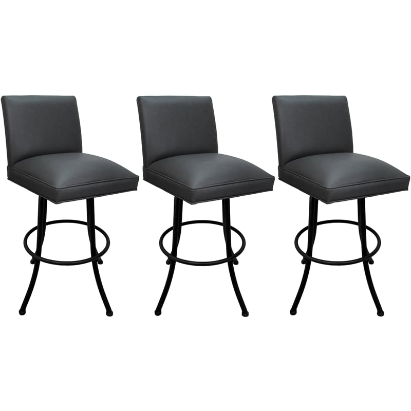 Pemberly Row Set of 3 Swivel Metal Stools 34