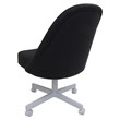 Pemberly Row Set w/ Caster Chairs in Clear Glass & Black Vinyl w/ White Frame