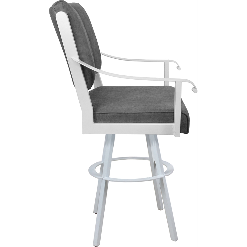 Pemberly Row Swivel Metal Bar Stool 30