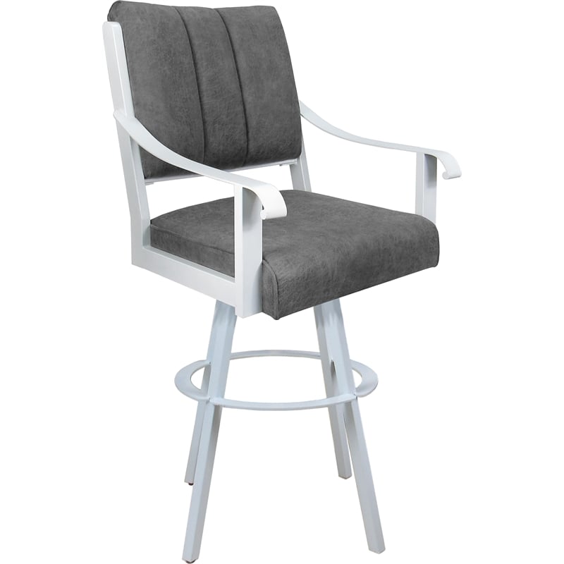 Pemberly Row Swivel Metal Bar Stool 30