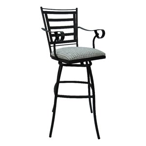 Pemberly Row Counter 26&quot Swivel Bar Stool in Taupe Fabric with Black Frame
