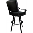 Pemberly Row Leather Swivel Metal Counter Bar Stool 26