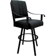 Pemberly Row Leather Swivel Metal Counter Bar Stool 26