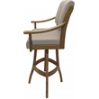 Pemberly Row Leather Extra Tall Solid Wood Bar Stool 34