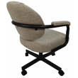 Pemberly Row Swivel Metal Caster Dining Chair in DriftFabric with Black Frame