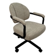Pemberly Row Swivel Metal Caster Dining Chair in DriftFabric with Black Frame