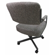 Pemberly Row Set of 4 Swivel Caster Dining Chairs in Grey Fabric with Grey Frame