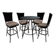 Pemberly Row 5-Piece Outdoor/Indoor Fabric Pub Set in Multi-Color