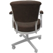 Pemberly Row Swivel Tilt Metal Caster Chair in Ash Brown Fabric with White Frame