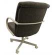 Pemberly Row Dining Caster Chair on Wheels in Sanora Brown Fabric w/ Beige Frame