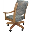 Pemberly Row Caster Wood Dining Chair in Poet Sky Blue Fabric with Natural Frame