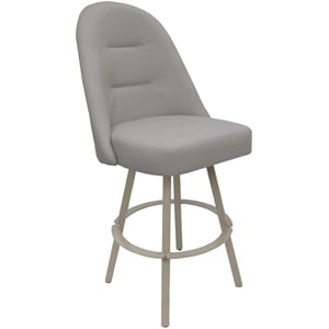 Pemberly Row Swivel Counter Stool 26&quot in Ocean Beige Vinyl with Beige Frame
