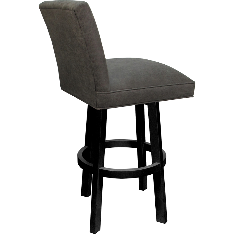 pemberly row swivel counter stool 26&quot in elk charcoal fabric with black frame