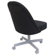 Pemberly Row Swivel Caster Chairs w/ Clear Glass in Grey Vinyl w/ White Frame