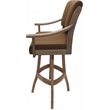 Pemberly Row Leather Solid Wood Bar Stool 30