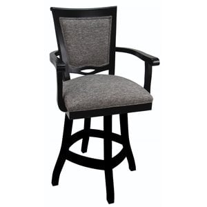 Pemberly Row 26&quot Swivel Solid Wood Counter Stool in Mojave Gray