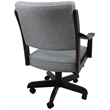 Pemberly Row Caster Wood Dining Chair in Slate Fabric with Brown Honey Frame
