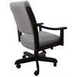 Pemberly Row Caster Wood Dining Chair in Slate Fabric with Brown Honey Frame