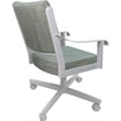 Pemberly Row Dining Caster Chair Tilt in Aquatint Teal Fabric w/ White Frame