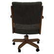 Pemberly Row Dining Caster Chair in Sanora Brown Fabric with Dark Brown Frame
