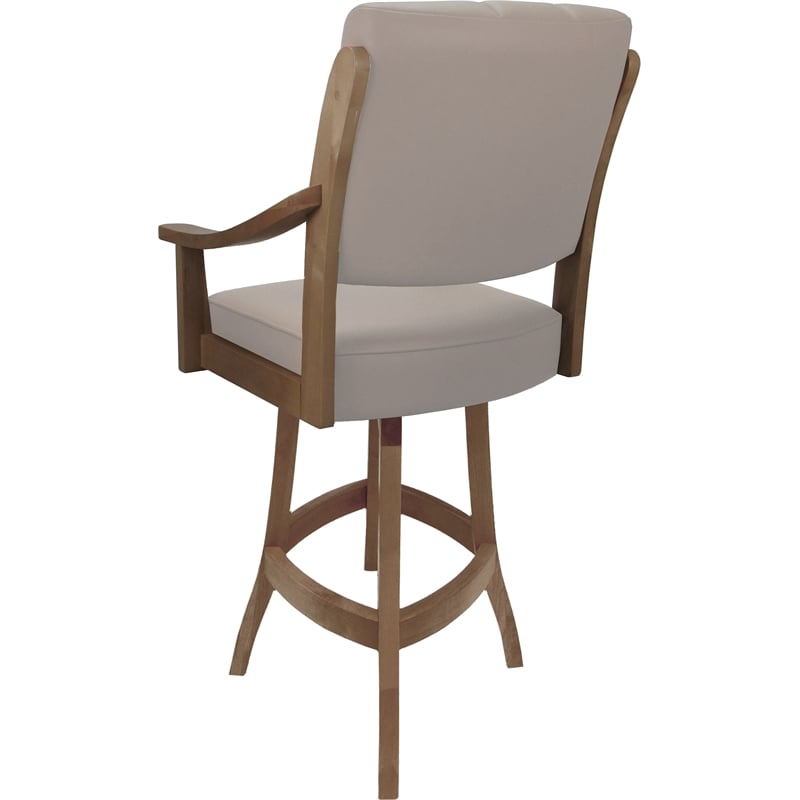 Pemberly Row Leather Counter Solid Wood Bar Stool 26