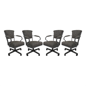 Pemberly Row Contemporary Set of 4 Swivel Metal Caster Dining Chairs