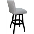 Pemberly Row Set of 3 Swivel Wood Stools in Slate Fabric with Black Frame