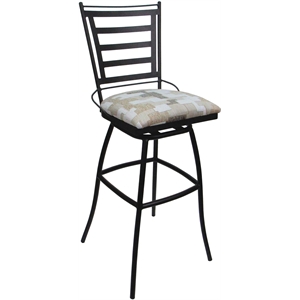 Pemberly Row Stool Padded Back Armless in White Fabric with Gray Frame